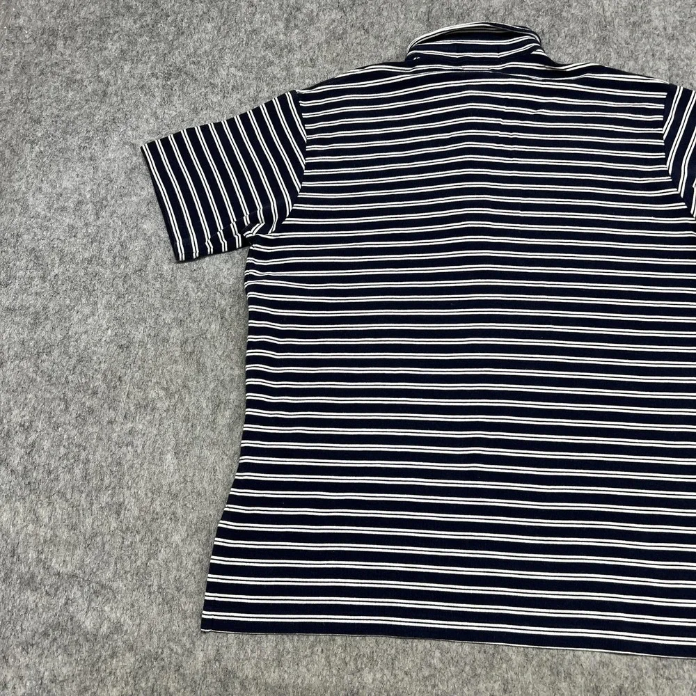 Vintage Polo Ralph‎ Lauren Polo Shirt Mens L Blue Big Stripe Button Down Pony